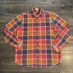 carbon 2 cobalt Men's L button up shirt Plaid Color block Textured Work Office